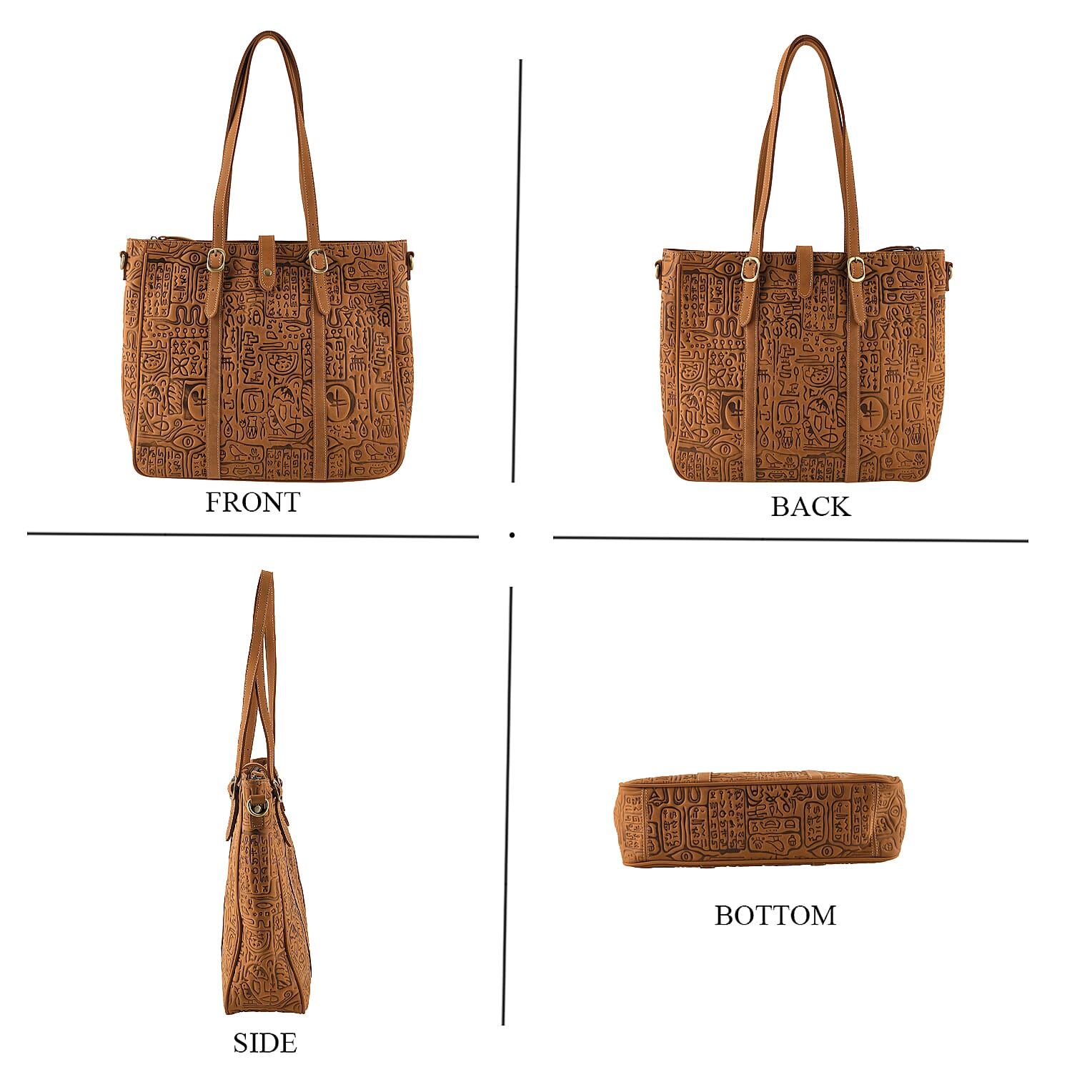 La Marey Tan Genuine Leather Crossbody Bag
