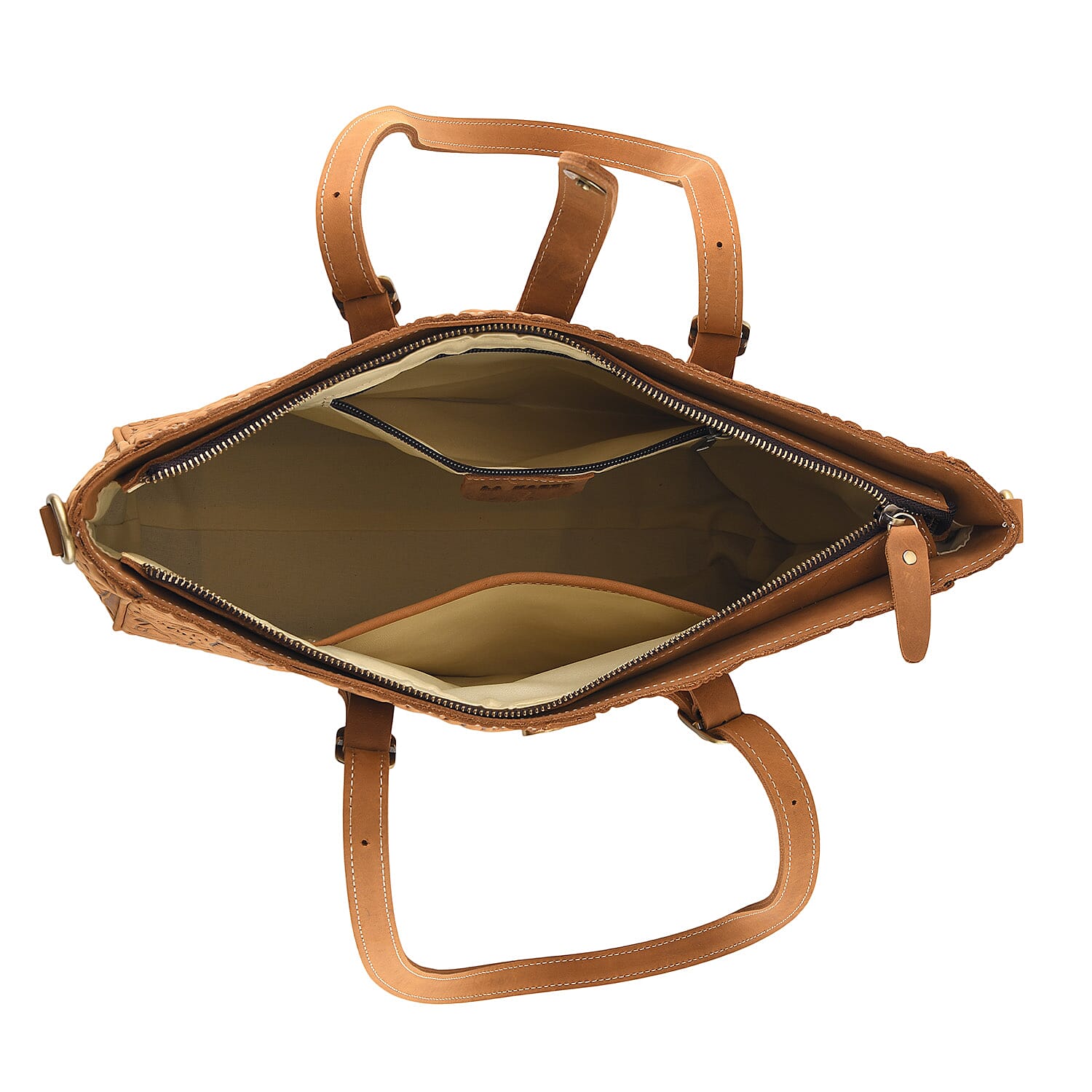 La Marey Tan Genuine Leather Crossbody Bag