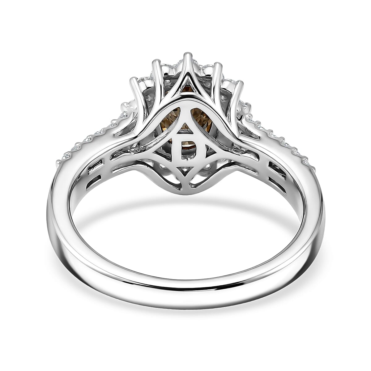 D'Joy Premium Colour Change Garnet and Moissanite 2.10 ctw Ring in Rhodium Over Sterling Silver (Size 9.0) image number 4