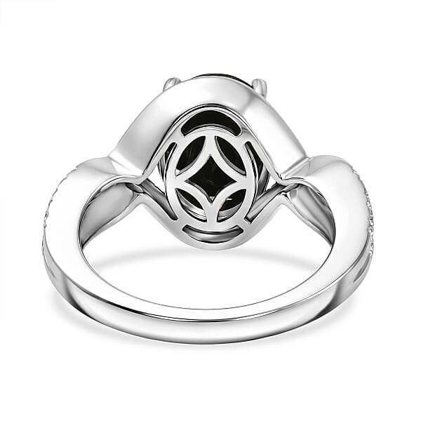 EverTrue Thai Black Spinel 3.10 ctw Infinity Shank Ring in Platinum Bond (Size 6.0)