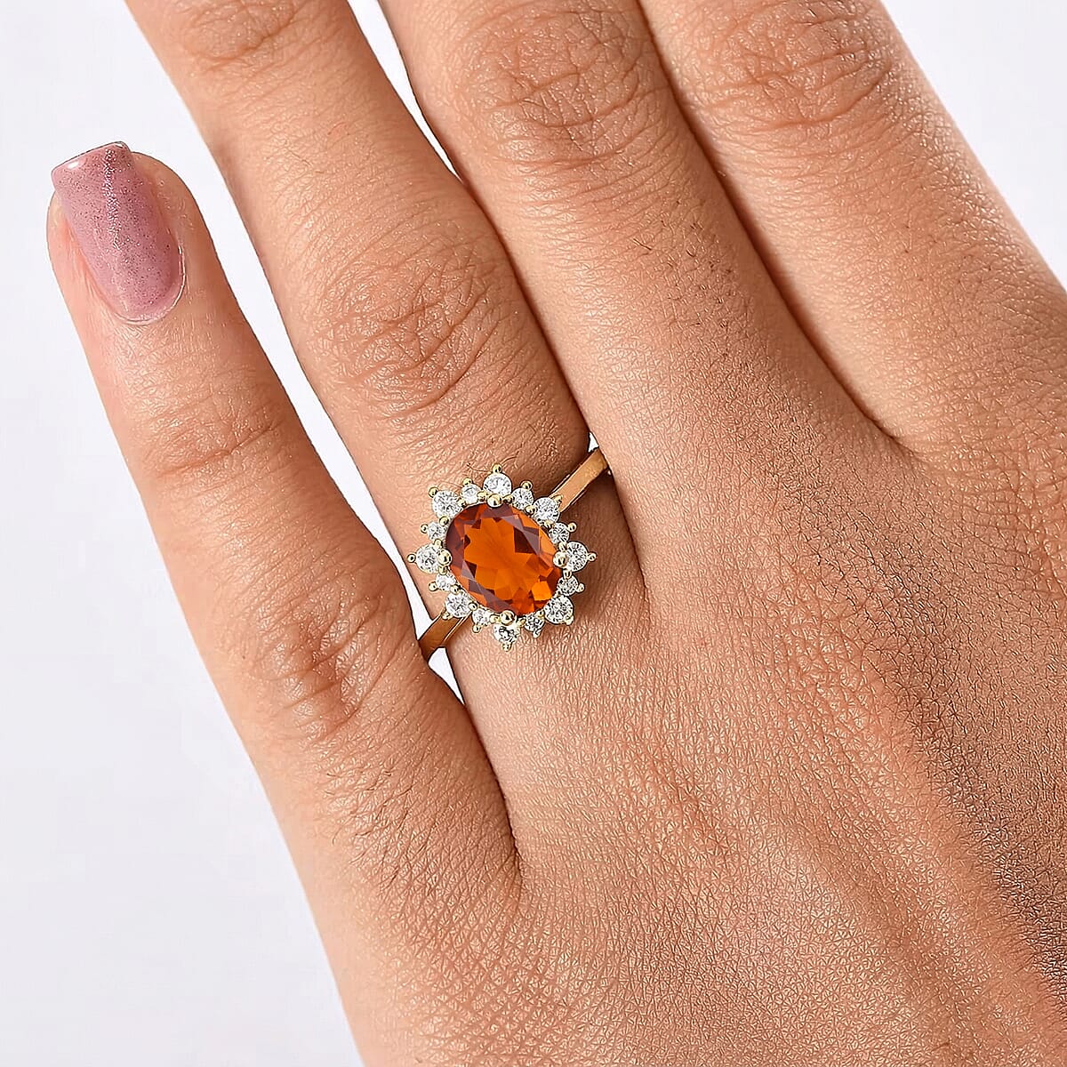 Djoy Rings Buy D'Joy Premium Red Citrine and White Zircon 2.00 ctw Ring in 18K ...