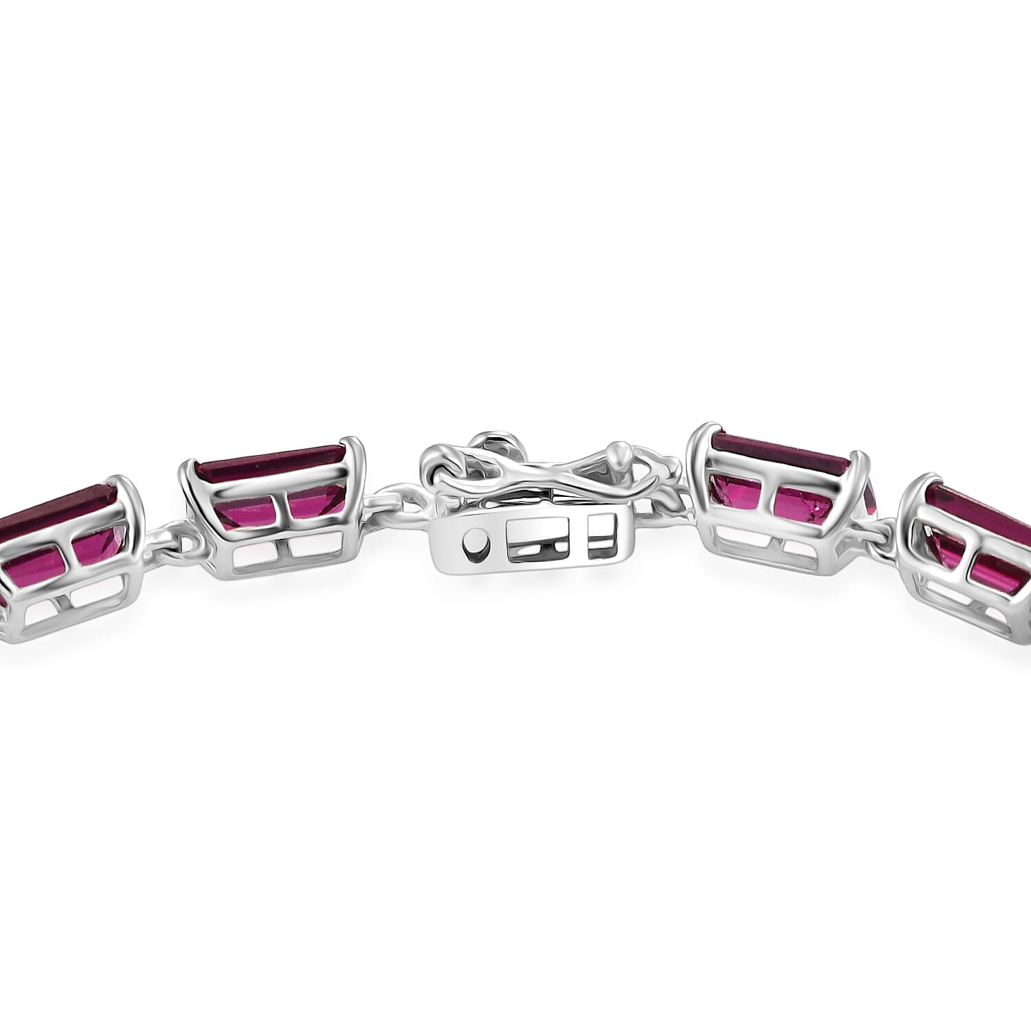 AAA Radiant Ember Garnet 16.20 ctw Classic Tennis Bracelet in 950 Palladium (7.25 In)