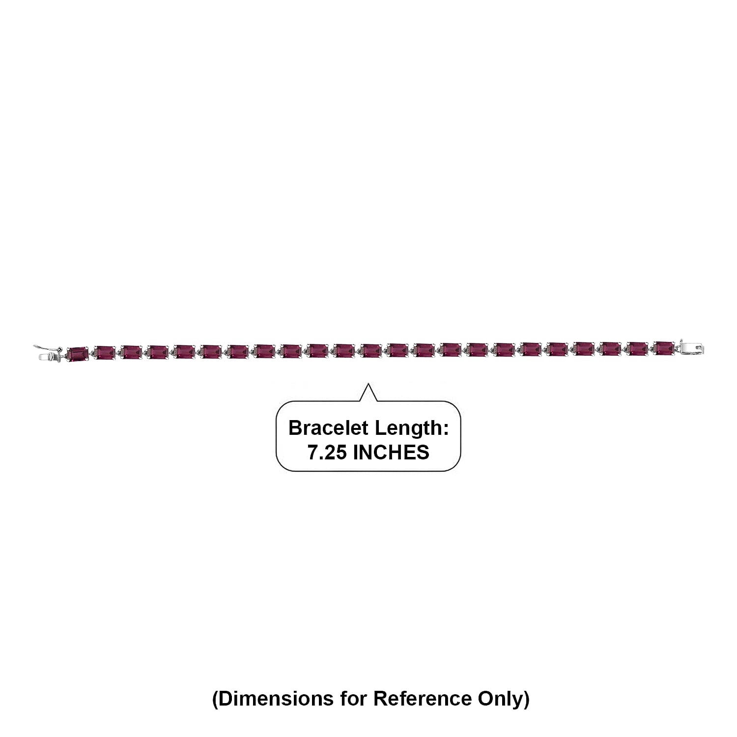AAA Radiant Ember Garnet 16.20 ctw Classic Tennis Bracelet in 950 Palladium (7.25 In)