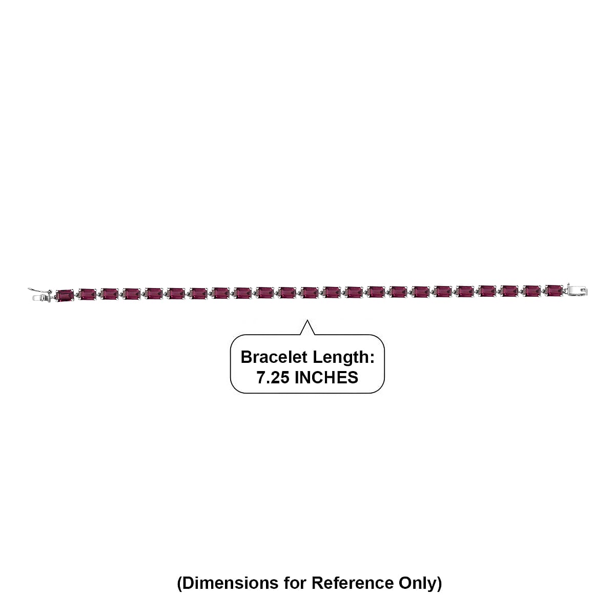 AAA Radiant Ember Garnet 16.20 ctw Cluster Bracelet in 950 Palladiu (7.25 In)  image number 3