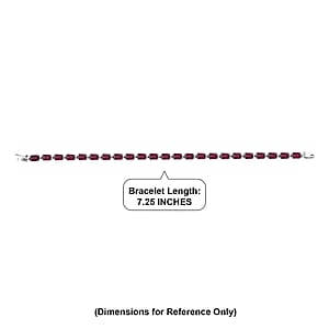 AAA Radiant Ember Garnet 16.20 ctw Cluster Bracelet in 950 Palladiu (7.25 In) 