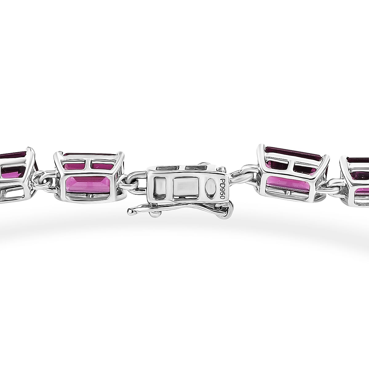 AAA Radiant Ember Garnet 14.10 ctw Classic Tennis Bracelet in 950 Palladium (6.50 In) image number 3
