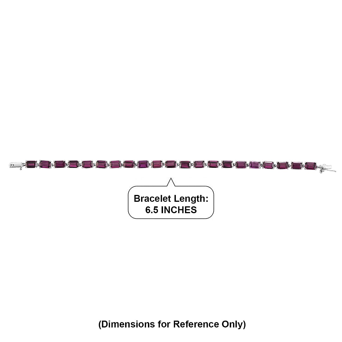 AAA Radiant Ember Garnet 14.10 ctw Classic Tennis Bracelet in 950 Palladium (6.50 In) image number 4
