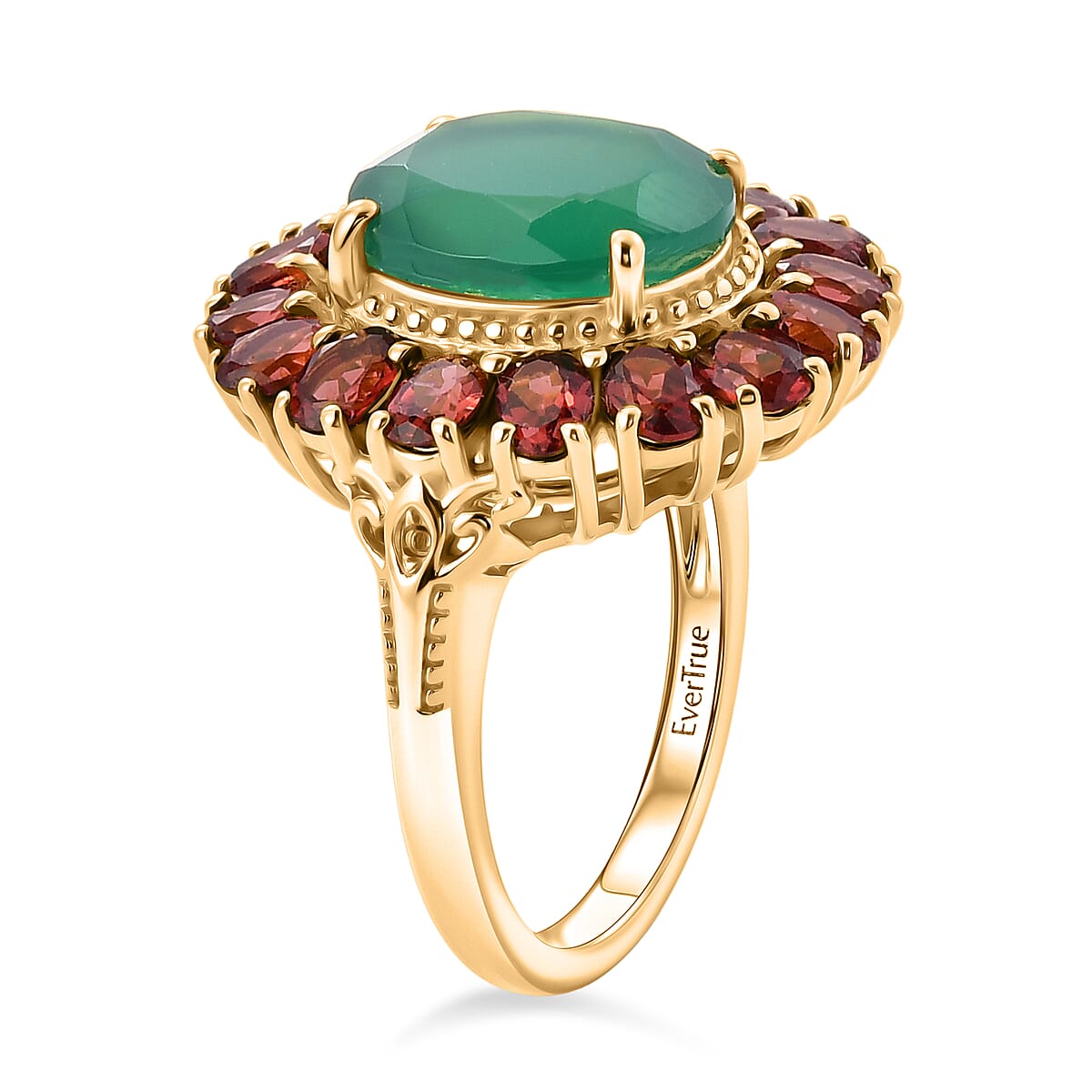 EverTrue Verde Onyx and Multi Gemstone 7.90 ctw Ring in 18K YG Plated (Size 10.0) image number 3