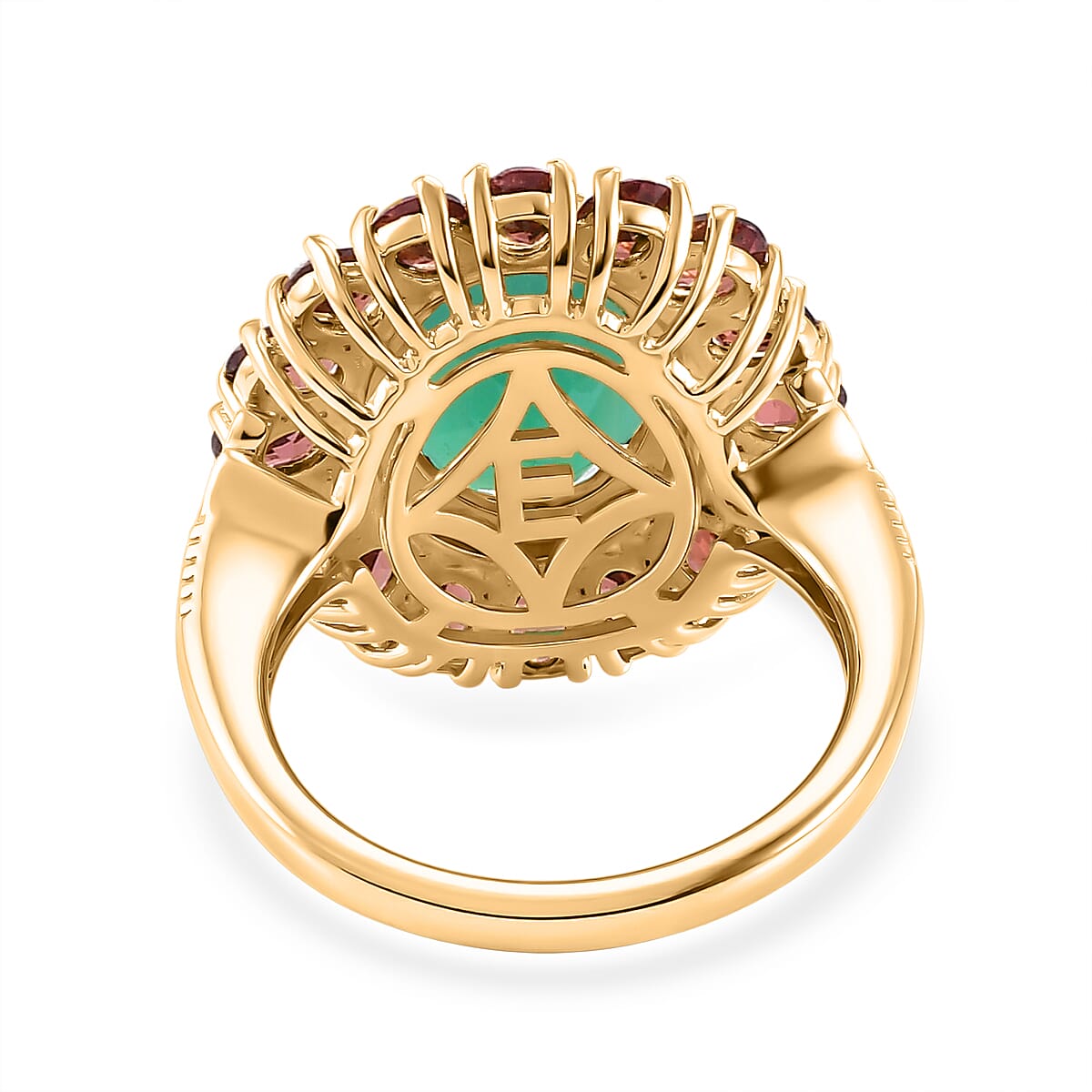 EverTrue Verde Onyx and Multi Gemstone 7.90 ctw Ring in 18K YG Plated (Size 10.0) image number 4