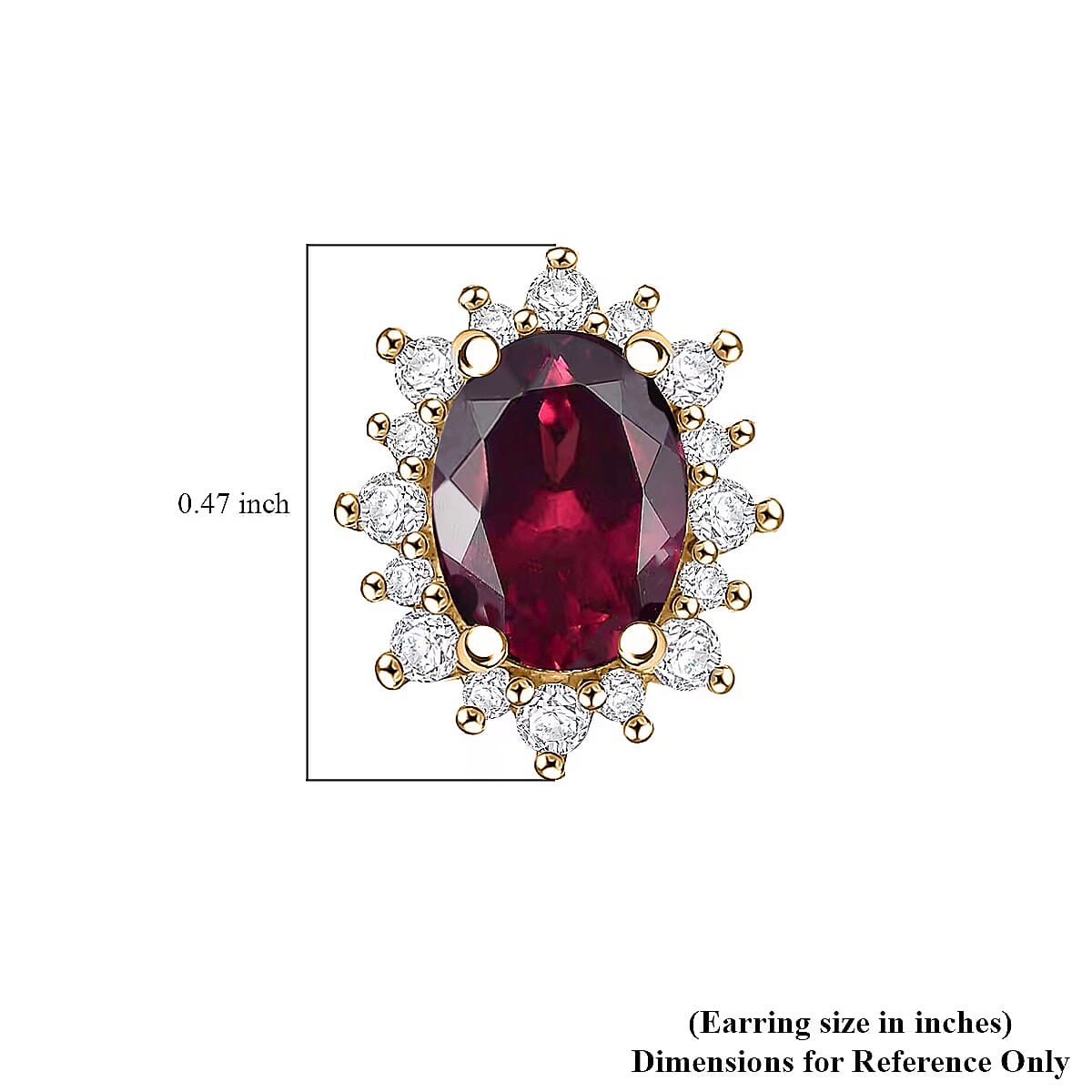 D'Joy Orissa Rhodolite Garnet and White Zircon 2.86 ctw Earrings in 18K Vermeil Yellow Gold Over Sterling Silver image number 5