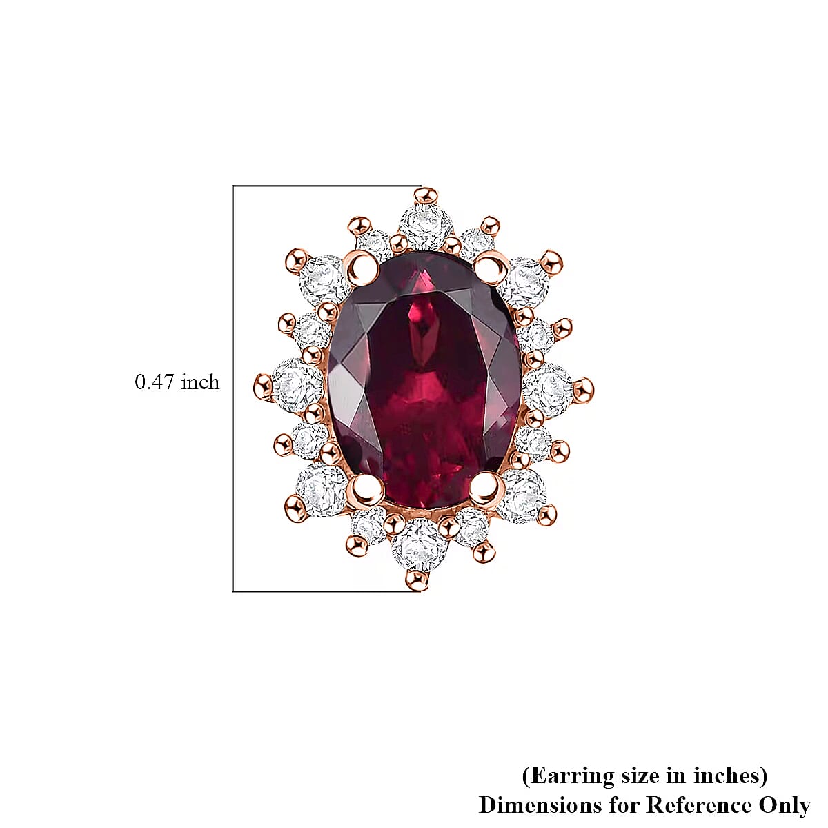 D'Joy Orissa Rhodolite Garnet and White Zircon 2.86 ctw Earrings in 18K Vermeil Rose Gold Over Sterling Silver image number 5