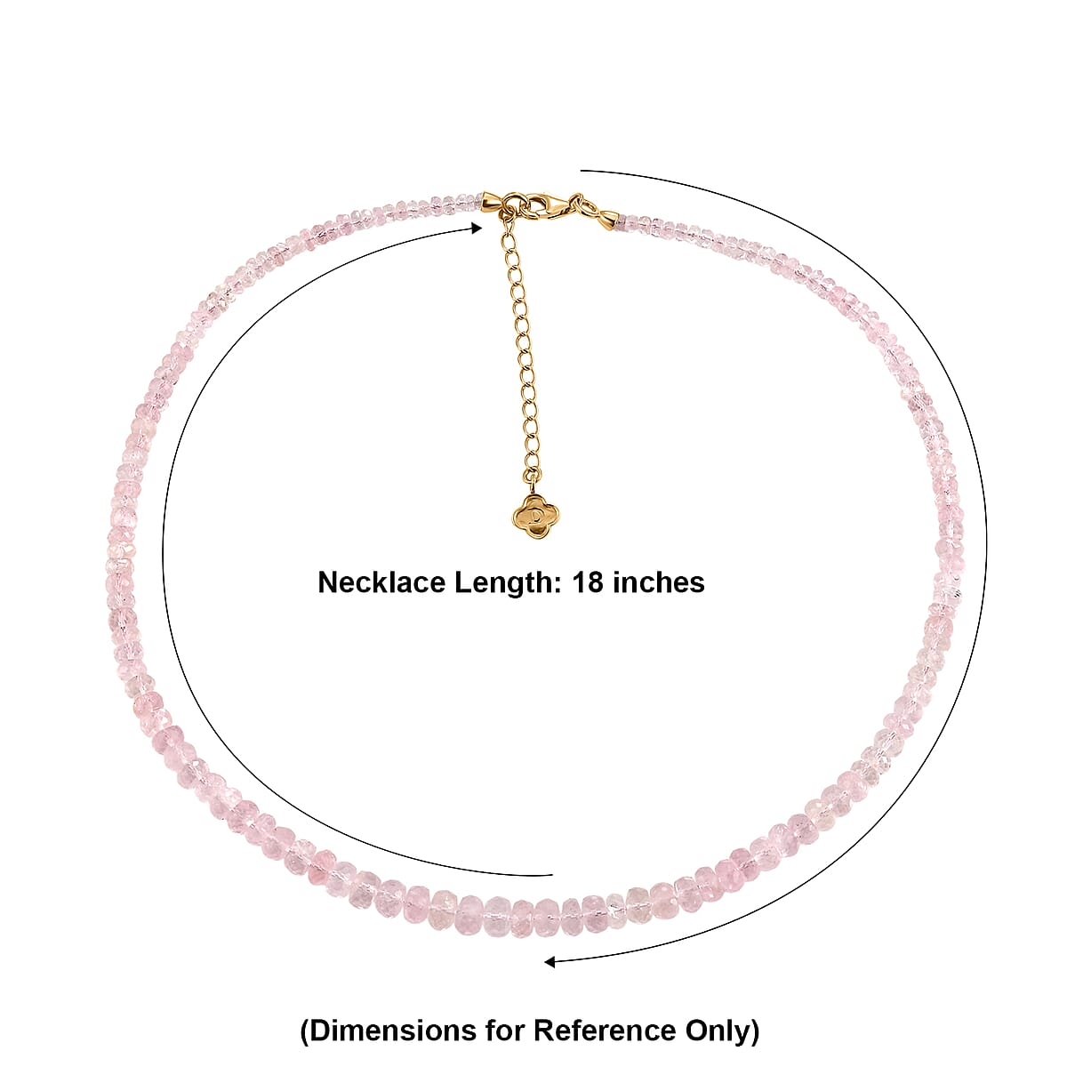 D'Joy Premium Marropino Morganite 110.00 ctw Beaded Necklace in 18K Vermeil Yellow Gold Over Sterling Silver (18 inches) image number 5