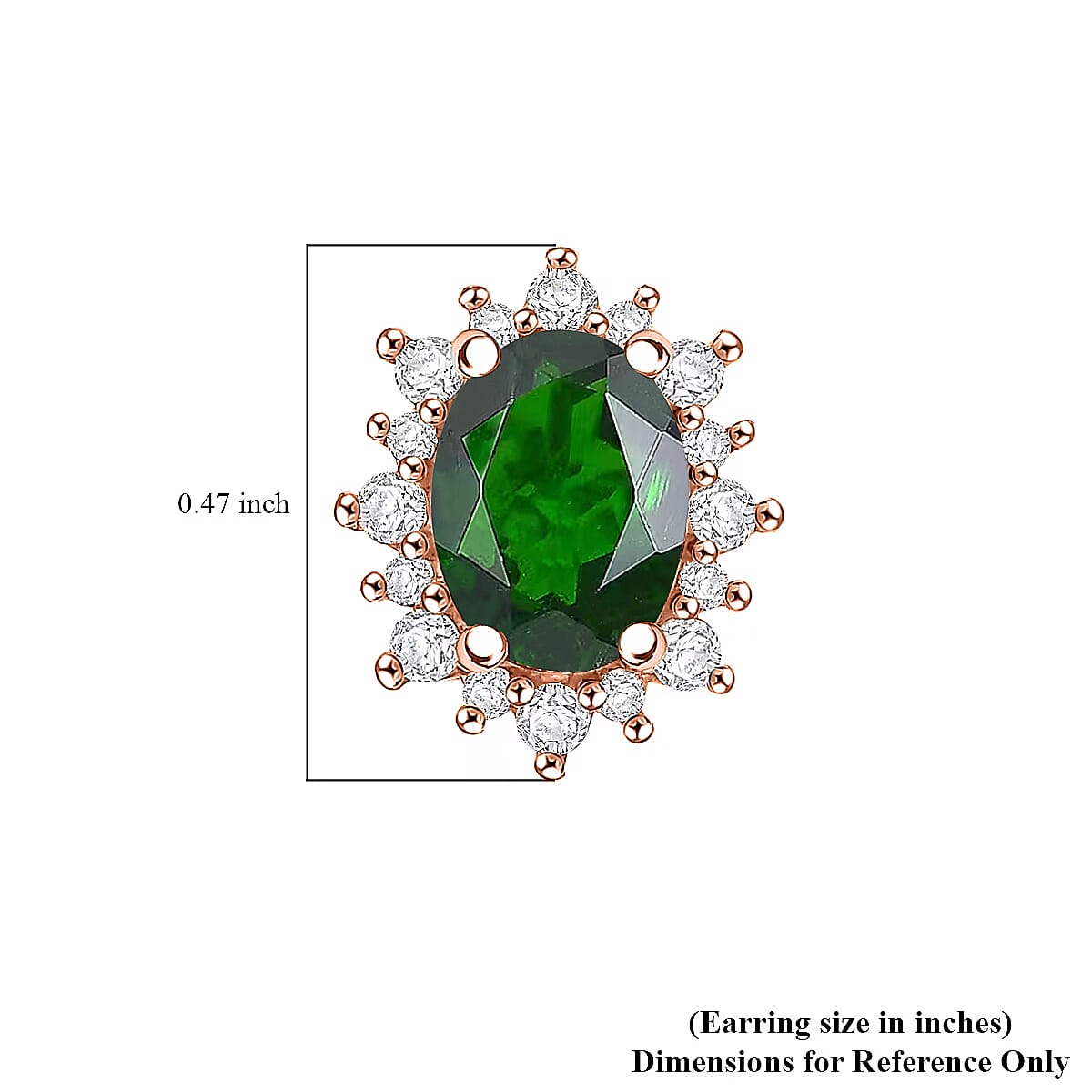 D'Joy Chrome Diopside and White Zircon 2.62 ctw Earrings in 18K Vermeil RG Over Sterling Silver image number 5