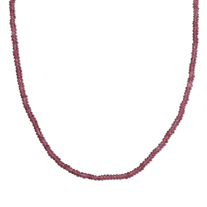 D'Joy Premium Blush Tourmaline 31.00 ctw Beaded Necklace (18-20 Inches) in 18K Vermeil Yellow Gold Over Sterling Silver