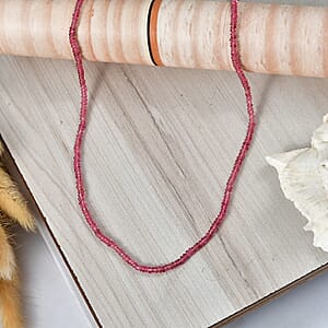 D'Joy Blush Tourmaline 31.00 ctw Beaded Necklace (18-20 Inches) in 18K Vermeil Yellow Gold Over Sterling Silver
