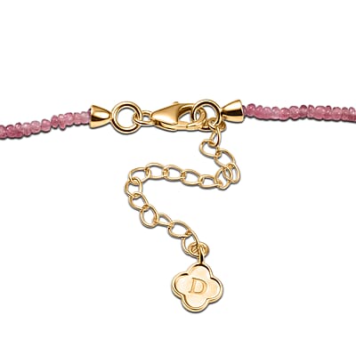 D'Joy Premium Blush Tourmaline 31.00 ctw Beaded Necklace (18-20 Inches) in 18K Vermeil Yellow Gold Over Sterling Silver