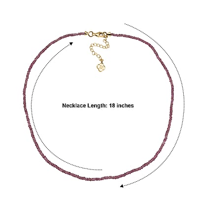 D'Joy Premium Blush Tourmaline 31.00 ctw Beaded Necklace (18-20 Inches) in 18K Vermeil Yellow Gold Over Sterling Silver