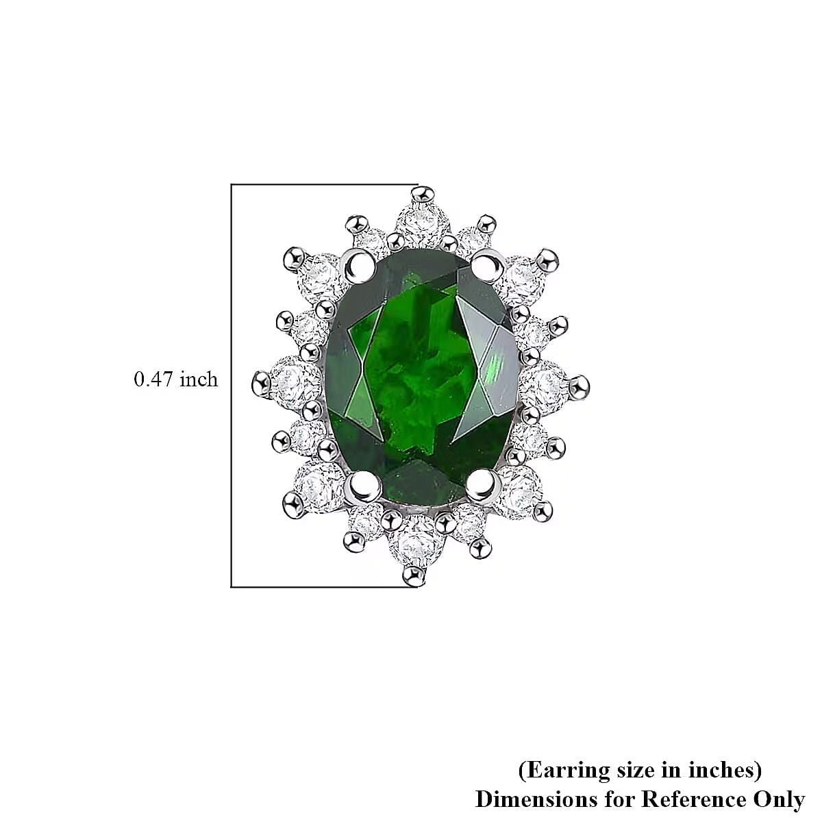 D'Joy Chrome Diopside and White Zircon 2.62 ctw Earrings in Rhodium Over Sterling Silver image number 5