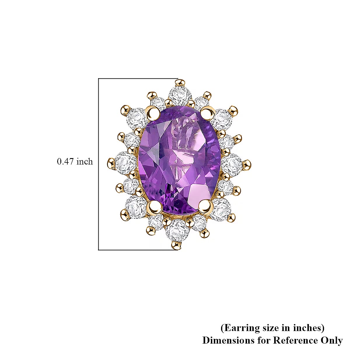 D'Joy Premium Lusaka Amethyst and White Zircon 2.26 ctw Earrings in 18K Vermeil Yellow Gold Over Sterling Silver image number 5