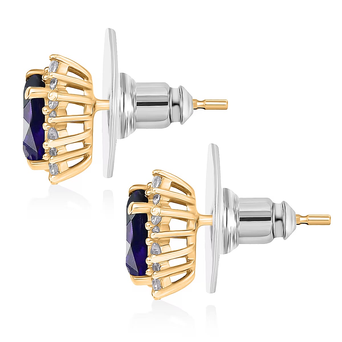D'Joy Premium Catalina Iolite and White Zircon 2.26 ctw Earrings in 18K Vermeil YG Over Sterling Silver image number 4
