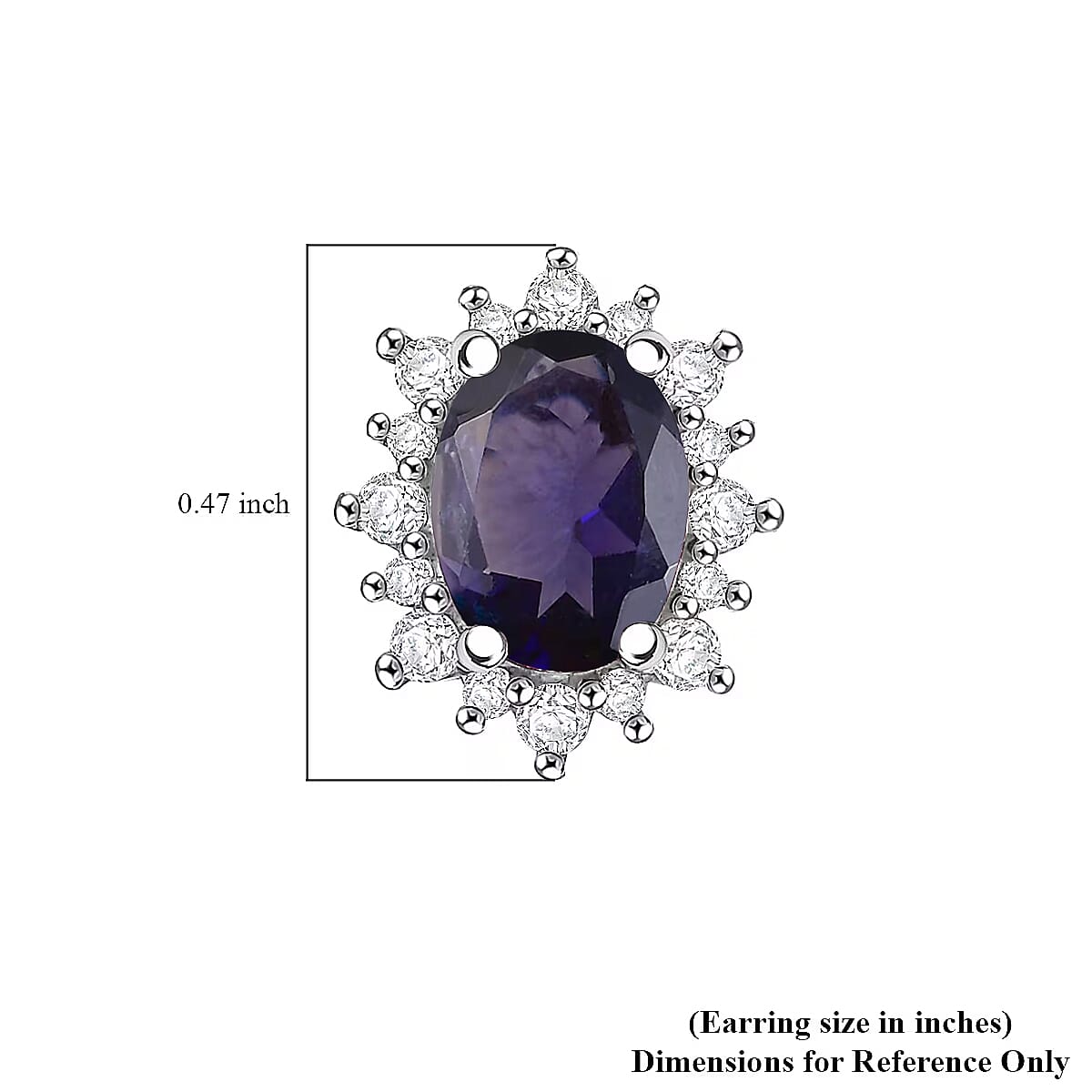 D'Joy Premium Catalina Iolite and White Zircon 2.26 ctw Earrings in Rhodium Over Sterling Silver image number 5