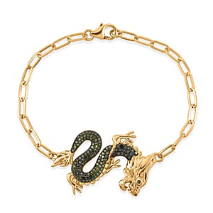 GP Green Diamond IR 0.90 ctw Bracelet in 18K Vermeil Yellow Gold Sterling Silver (7.25 In)