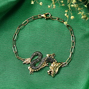 GP Green Diamond IR 0.90 ctw Bracelet in 18K Vermeil Yellow Gold Sterling Silver (7.25 In)