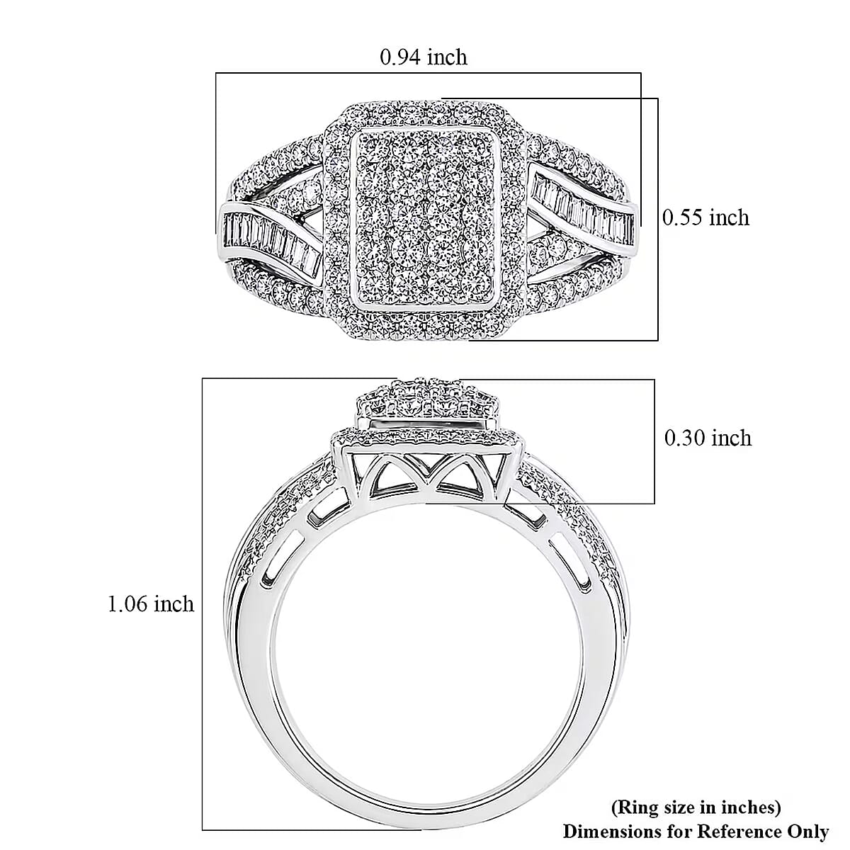 Luxuriant Lab Grown Diamond G-H SI 1.00 ctw Regal Weave Ring in Rhodium Over Sterling Silver (Size 10.0) image number 6