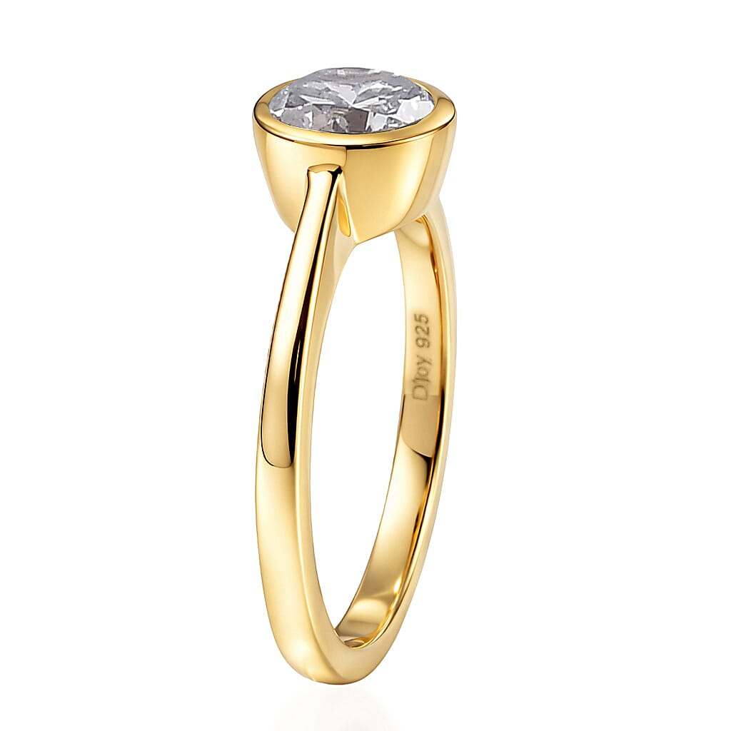 Luxuriant Lab Grown Diamond G-H SI 0.50 ctw Solitaire Ring in 18K Vermeil Yellow Gold Over Sterling Silver (Size 10.0)