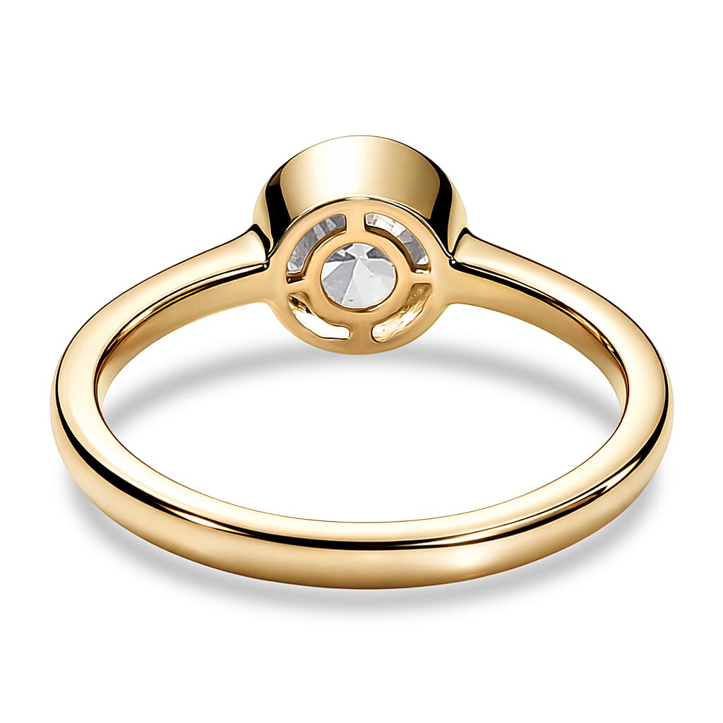 Luxuriant Lab Grown Diamond G-H SI 0.50 ctw Solitaire Ring in 18K Vermeil Yellow Gold Over Sterling Silver (Size 10.0)