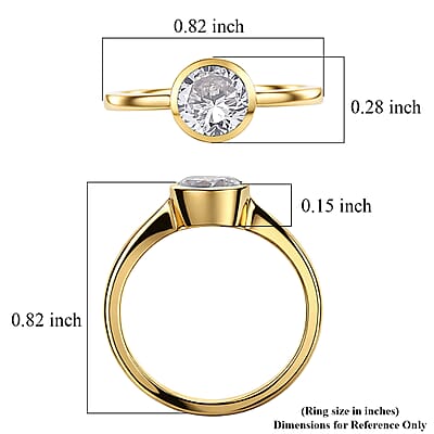 Luxuriant Lab Grown Diamond G-H SI 0.50 ctw Solitaire Ring in 18K Vermeil Yellow Gold Over Sterling Silver (Size 10.0)