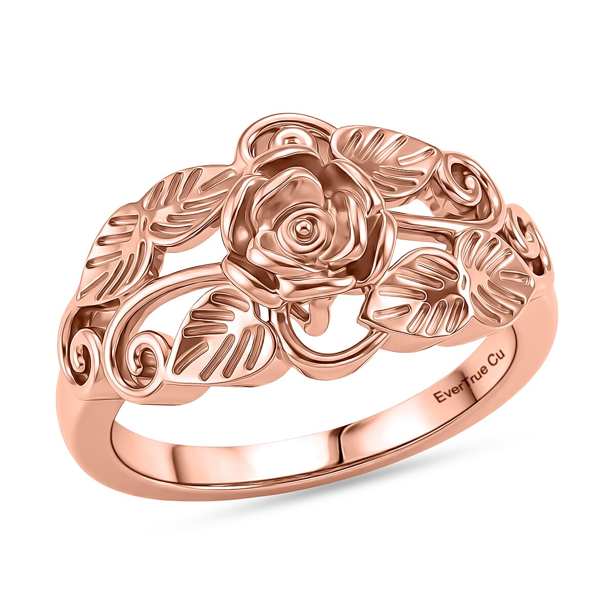 EverTrue Rose Vine Ring in 14K RG Over Copper (Size 6.0)