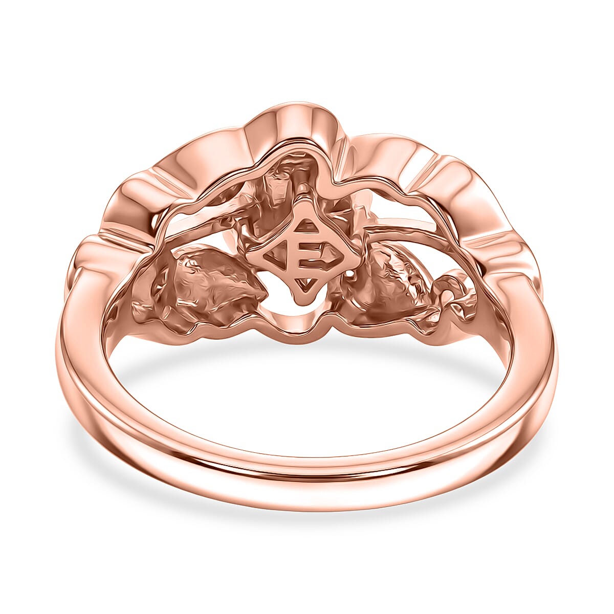 EverTrue Rose Vine Ring in 14K RG Over Copper (Size 6.0)