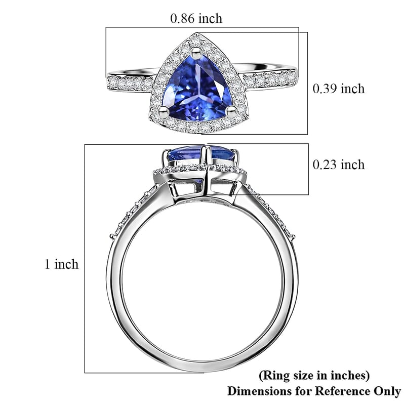 Premium Tanzanite and Lab Grown Diamond G-H SI 1.40 ctw Halo Ring in 10K White Gold (Size 8.5)