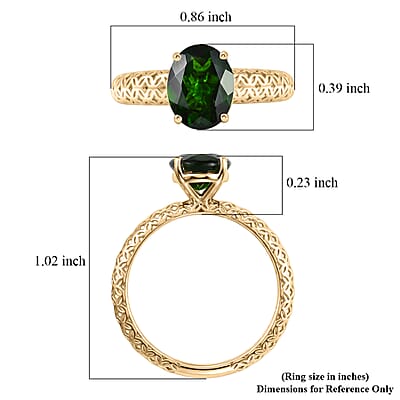 Mirage Collection Premium Chrome Diopside 2.00 ctw Forest Glow Ring in 10K Yellow Gold (Size 6.0)