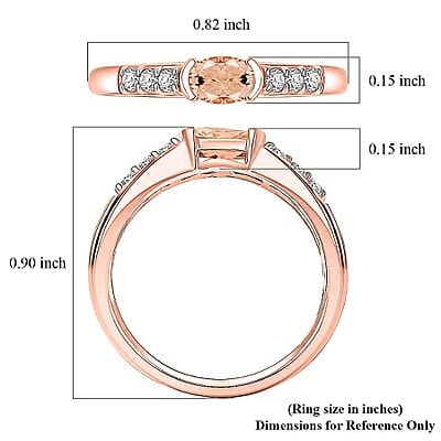 D'Joy Premium Pink Morganite and Moissanite 0.77 ctw Ring in 18K Vermeil Rose Gold Over Sterling Silver (Size 10.0)