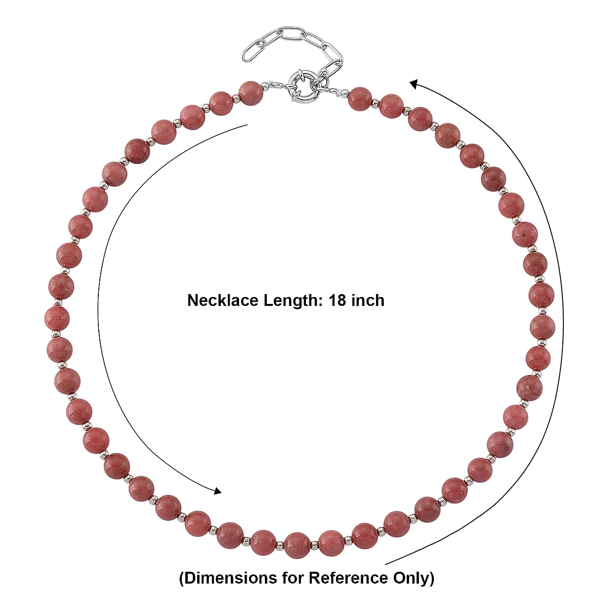 Norwegian Thulite 160.00 ctw Beaded Necklace in Silvertone (18-20 Inches) image number 5