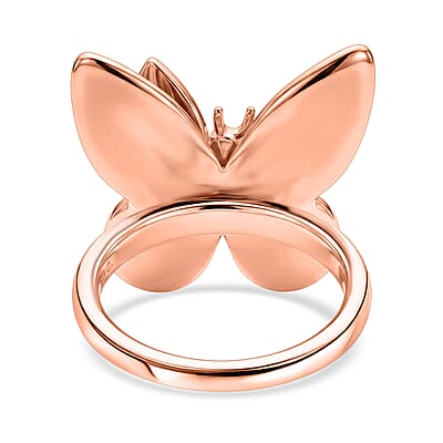 EverTrue Butterfly Ring in 14K RG Over Copper (Size 5.0)