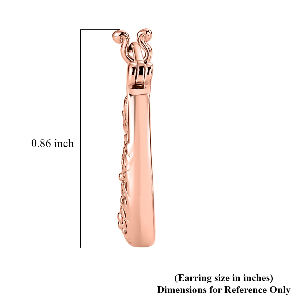 EverTrue Rose Hoop Earrings in 14K RG Over Copper image number 4