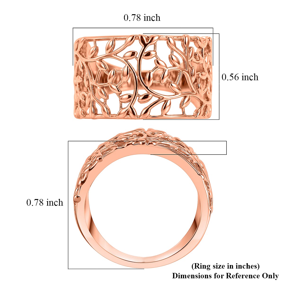 EverTrue Spring Vine Ring in 14K RG Over Copper (Size 10.0) image number 5