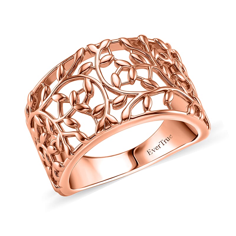 EverTrue Spring Vine Ring in 14K RG Over Copper (Size 6.0)