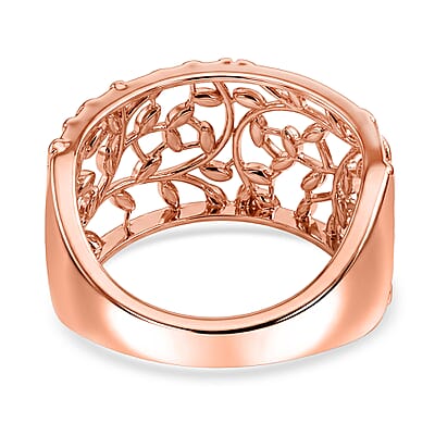 EverTrue Spring Vine Ring in 14K RG Over Copper (Size 6.0)
