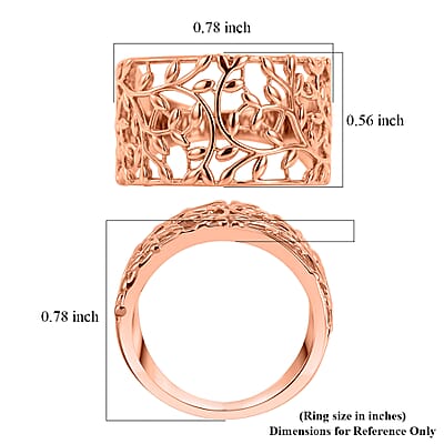 EverTrue Spring Vine Ring in 14K RG Over Copper (Size 6.0)