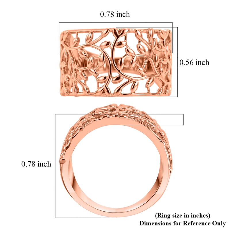 EverTrue Spring Vine Ring in 14K RG Over Copper (Size 6.0)