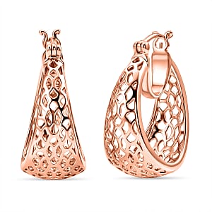 EverTrue Honeycomb Mesh Earrings in 14K RG Over Copper