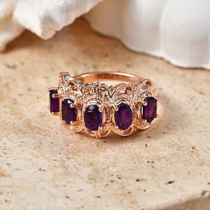 EverTrue African Amethyst 2.20 ctw Royal Filigree Vintage Ring in 14K RG Over Copper with Magnet (Size 10.0)