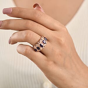EverTrue African Amethyst 2.20 ctw Royal Filigree Vintage Ring in 14K RG Over Copper with Magnet (Size 10.0)
