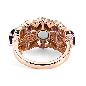 EverTrue African Amethyst 2.20 ctw Royal Filigree Vintage Ring in 14K RG Over Copper with Magnet (Size 10.0)
