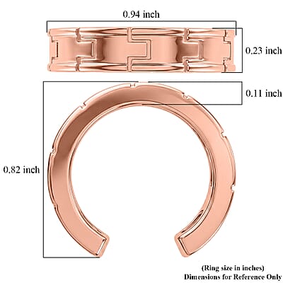 EverTrue Architectural Link Open Edge Ring in 14K RG Over Copper with Magnet (Size 5.0)