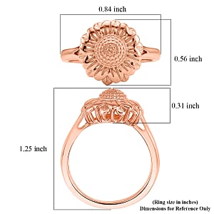EverTrue Sunflower Ring in 14K RG Over Copper (Size 10.0)